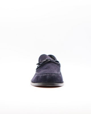 Tods Mens Dark Navy Blue Suede Laccetto Mocassino Shoe