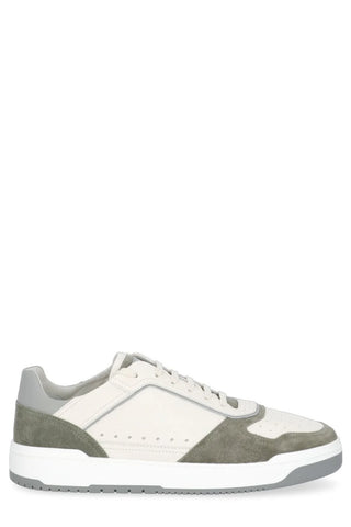 Brunello Cucinelli Color-Block Low-Top White & Grey Sneaker