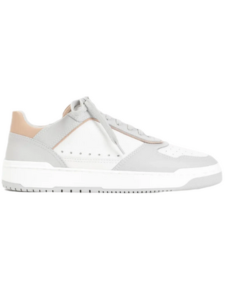 Brunello Cucinelli Mens White Grey  Perforated Sneakers