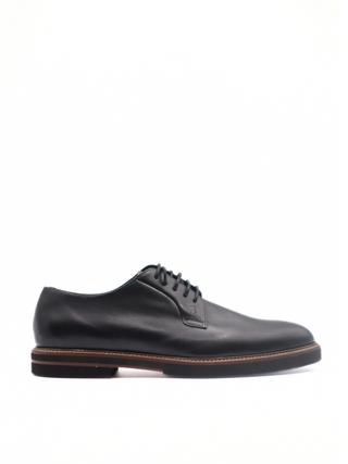 Tods Mens Black Leather Derby Lace Up Casual Shoe