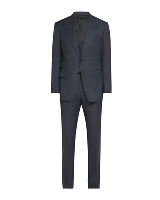 Tom Ford Mens Shelton Prince of Wales Suit in Navy