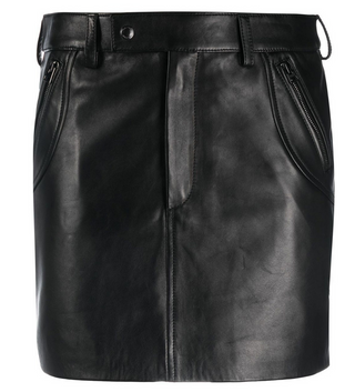 Tom Ford Womens High Waisted Leather Miniskirt In Black