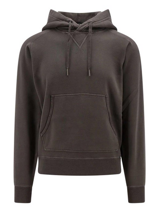 Tom Ford Mens Cotton Logo Hoodie in Gray