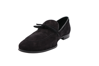 Tods New Men's Suede Dress Loafers Moccasins In Black