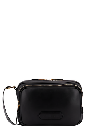 Tom Ford Mens Logo Patch Shoulder Bag in Black