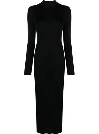 Tom Ford Womens Crew Neck Midi Dress In Black