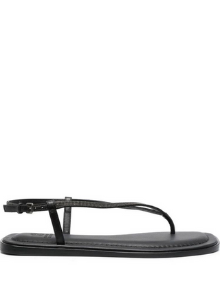 Brunello Cucinelli Women's Slingback Buckled Sandals In Black