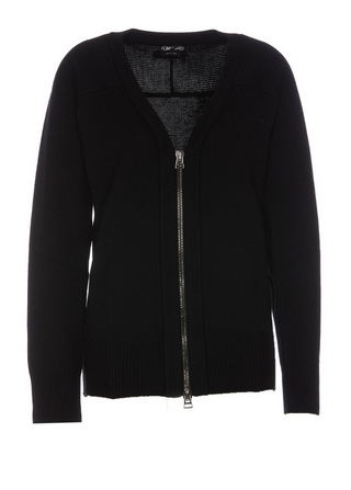 Tom Ford Womens Knited Zip Up Sweater In Black