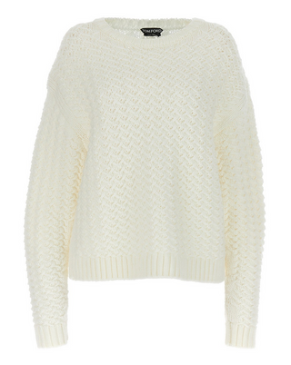 Tom Ford Womens Virgin Wool Sweater In White