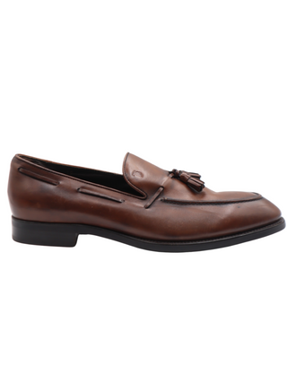 Tods Mens Brown Tassled Penny Loafers