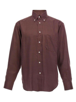 Tom Ford Mens Polka Dot Shirt in Red