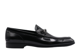 Tods Mens Black Shiny Leather Buckle Gomma Loafer Shoe