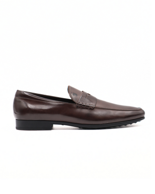 Tods Mens Brown Leather Mocassino Loafer Shoe