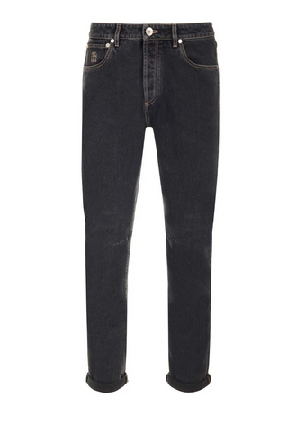 Brunello Cucinelli Mens Cotton Jeans In Dark Wash Denim