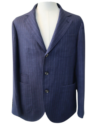 Brunello Cucinelli New Mens 100% Linen Blazer Jacket In Spago / Blue