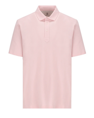 Brunello Cucinelli Light Pink Cotton Pique Polo Shirt