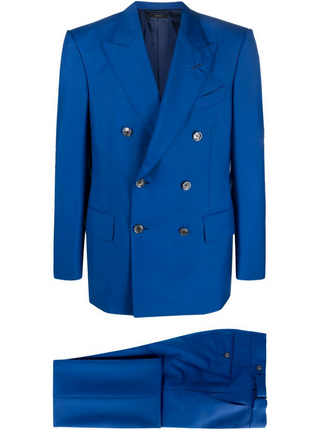 Tom Ford Mens Double Breasted Suit in Blue