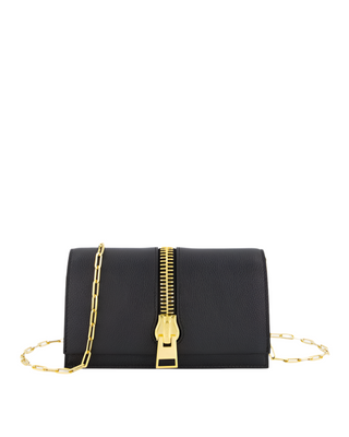 Tom Ford Womens Grained Leather Chain Clutch In Black