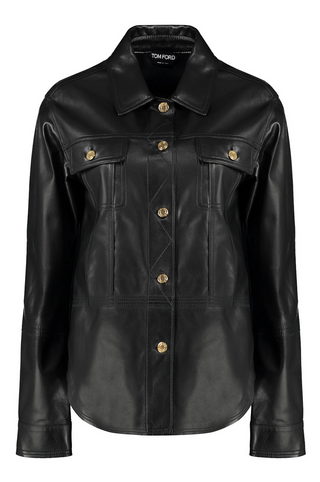 Tom Ford Womens Leather Overshirt In Black