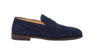 Brunello Cucinelli Navy Woven Loafer