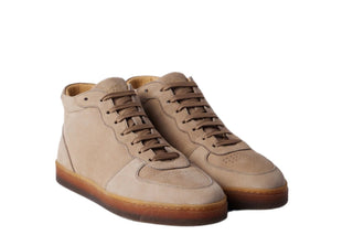 Brunello Cucinelli Leather Lace-Up Sneakers  in Medium Brown