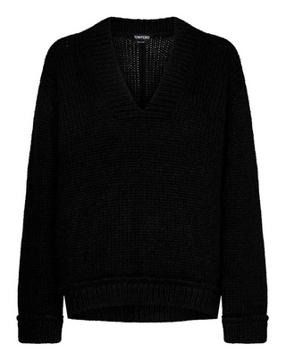 Tom Ford Womens Loose-Fit Pullover in Alpaca Blend In Black