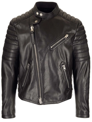 Tom Ford Mens Leather Icon Biker Jacket in Black