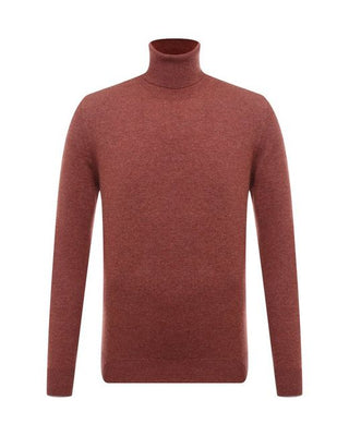 Brunello Cucinelli Mens Turtleneck Knit Sweater in Red