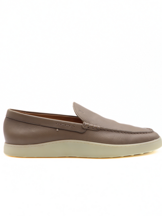 Tods Mens Beige Leather Grained Slip On Espadrille