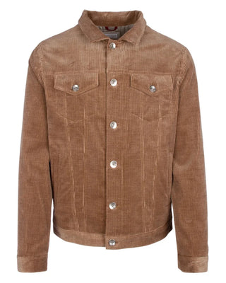 Brunello Cucinelli Mens Buttoned Brown Corduroy Jacket