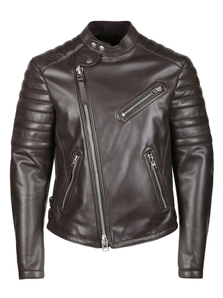 Tom Ford Mens Tom Ford Leather Icon Biker Jacket in Brown