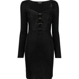 Tom Ford Womens Cut Out Knitted Mini Dress In Black