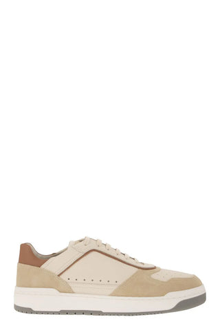 Brunello Cucinelli Panelled Low-top sneakers in White/Beige