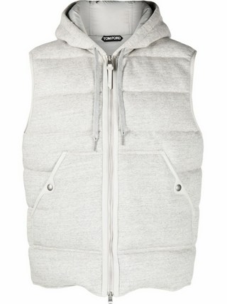 Tom Ford Mens Cotton Logo Vest in Ash Gray