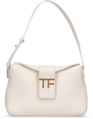 Tom Ford Womens Mini Grained Leather Shoulder Bag In White