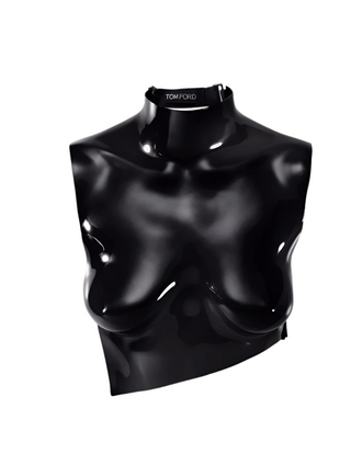 Tom Ford Womens Chrome Acrylic Anatomical Breastplate In Black