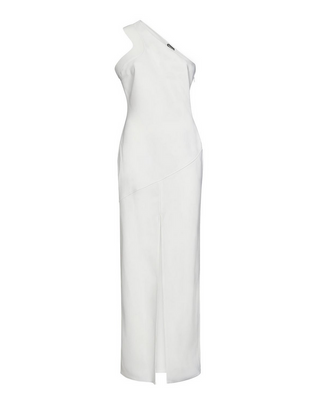 Tom Ford Womens One-Shoulder Chalk-Colored Evening Dress  In White