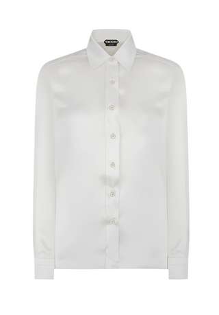 Tom Ford Womens Silk Satin Shirt In White