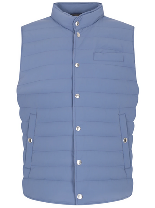 Brunello Cucinelli Men's Down Quilted Vest in Blue