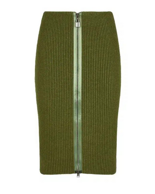 Tom Ford Womens Zip Up Skirt In Green