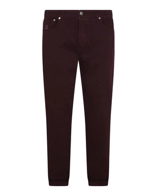 Brunello Cucinelli Mens Straight Leg Jeans in Bordeaux