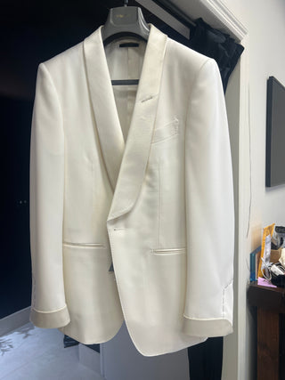 Tom Ford Men's White 85% Wool & 15% Mohair O’ Connor Tuxedo Jacket