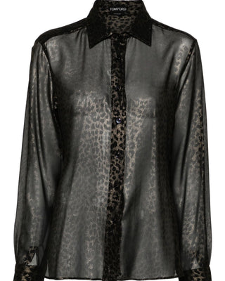 Tom Ford Womens Button Down Shirt In Cheetah