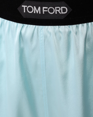 Tom Ford Womens Stretch Silk Satin Boxer Shorts In Light Blue