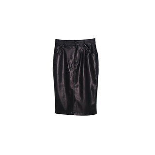 Tom Ford Metallic Coated Cargo Midi Skirt with Front Zip Pockets