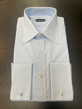Tom Ford Men’s Light Blue 100% Cotton Button Down Dress Shirt