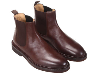 Brunello Cucinelli Mens Leather Chelsea Boots in Dark Brown