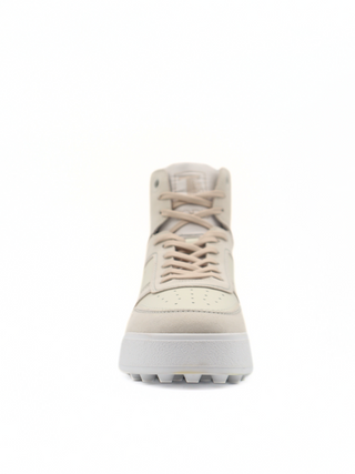 Tods Mens Cream Beige Off White High Top Cassetta Lace Up Sneaker Shoe