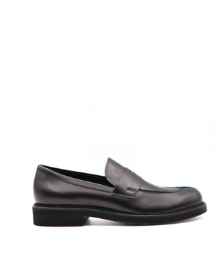 Tods Mens Black Leather Mocassino Loafer Shoe