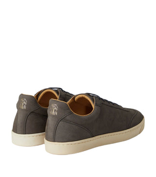 Brunello Cucinelli Pebbled Leather Sneakers in Grey